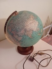 JRO MULTI-LEUCHTGLOBUS antik gebr. fkt.fähig m.Holzstandfuss m.Kabel 1.50 cm !!