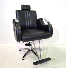 Figaro Friseurstuhl Schwarz | Frisierstuhl Friseursessel Salonstuhl Retro Stuhl