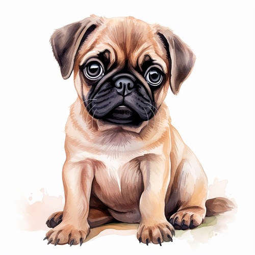 Wandtattoo aufkleber mops - wandtattoo,