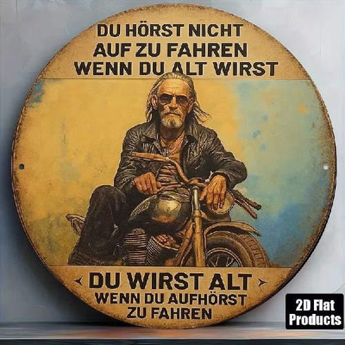Blechschild rund biker hörst - rund,