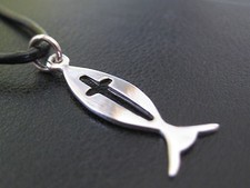 Fisch Kreuz 925'er Silber