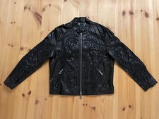 Philipp Plein Bikerjacke Herren Jacke – Gr. 3XL – Echtes Kalbsleder – Schwarz