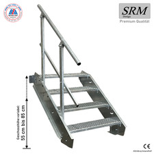4 Stufen Stahltreppe Breite 60