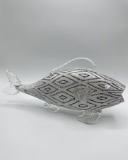 Glas Figur Fisch Skulptur Glaskunst Muster Boho Einschmelzungen Mundgeblasen