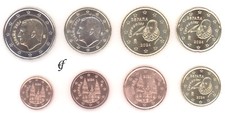 Spanien alle 8 Münzen 1 Cent