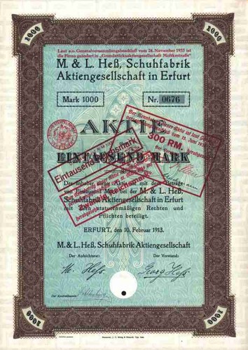 Heß schuhfabrik 1913 - l.,