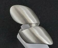 massiv Sterling Silber 925 offener, breiter und langer Designerring verstellbar
