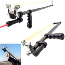 Edelstahl Teleskop Schleuder Laser Jagd Schleuder mit Gummiband 100 Mud ball DE