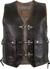 Braune Lederweste Bikerweste