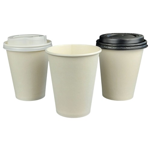 Weiße premium kaffeebecher - kaffeebecher, to
