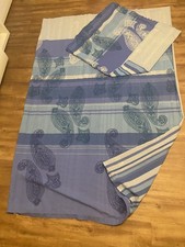 Meradiso Bettwäsche ca. 135x200cm 80x80cm  2 tlg. hellblau gestreift Paisley