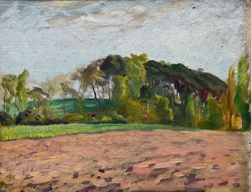 ölbild landschaft mit bäumen - Ölbild,