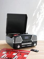 Nostalgie Stereoanlage CD DAB+ Plattenspieler Radio MP3 USB SD AUX mit Encoding