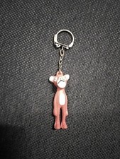 Vintage Schlüsselanhänger, Rosaroter Panther,  Gummi Retro Pink Panther