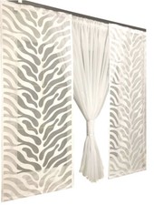 HG-Amelia Fertiggardine aus Voile Jacquard SET Schöne Gardine Weiß Fenster