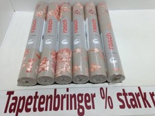 Vliestapete  rasch 6x 449273 (6Rollen) Blättermuster Grau Orange Restposten