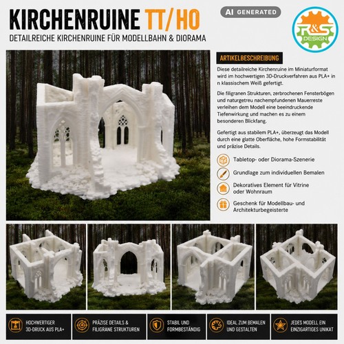 Kirchen ruine modellbahn - ruine,
