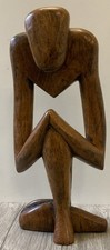 Holz Skulptur Dekoration Meditativ ca. 38 x 17 x 9cm GEBRAUCHT(R9B)