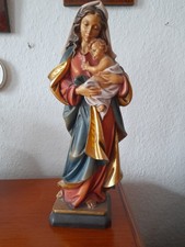 Heiligenfigur Holz - Maria mit Chesuskind-geschnitzt bemalt Ca. 36,5 cm Madonna 