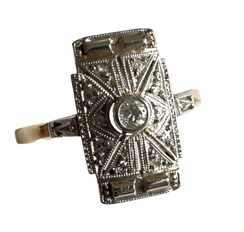 Antiker art deco brillantring - art,