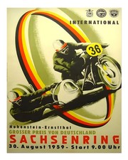 Vintage Rennplakat Wandkunst