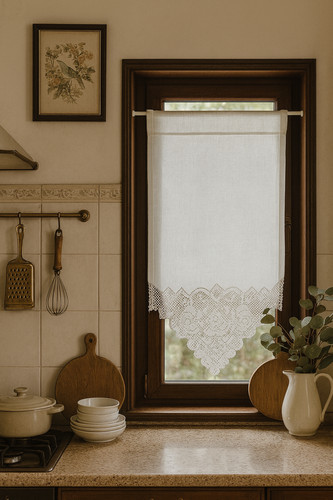 Fenstervorhang aus leinen - aus,