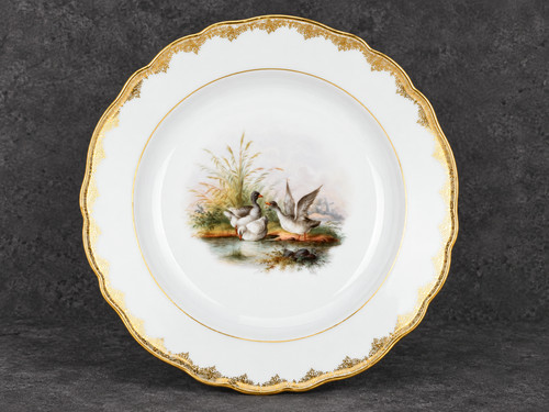Meissen teller gänsemotiv - gänsemotiv, |