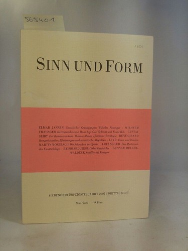 Sinn und form jahr 2005 - sinn,