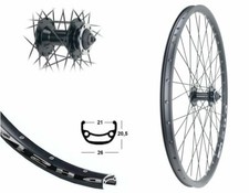 Vorderrad 26 Zoll Disc MTB schwarz Hohlkammerfelge 6 Loch Scheibenbremse Laufrad