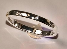 Sterling Silber 925 Bandring filigran zierlich niedlich 6 x Zirkonias à Ø 1,5 mm