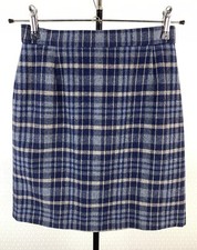 Damen Gr. 36 ( 38 ) Tweed Rock navy blau beige grau kariert Pencil skirt 904