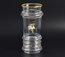 Antik Glas Humpen Vase Ziege