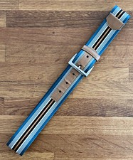 Gürtel von PRADA – Textiler Gurt, braunes Leder und Stahlschließe