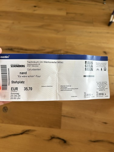 Ticket nand konzert 2026 - ticket, 25.10.2026