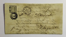 Bayern Einser Mi. 1 "Schwarzer Einser". Faksimile Brief NÜRNBERG BAYREUTH