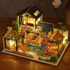 Zum Selbermachen japanische LED Miniatur Puppenhaus Kit-Holz Home Craft Dekor Geschenk