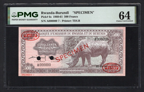 Ruanda burundi 500 francs 1960 - ruanda-burundi,