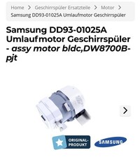 Samsung DD93-01025A Umlaufmotor Geschirrspüler-assy motor bldc,DW8700B-pjt, Pump