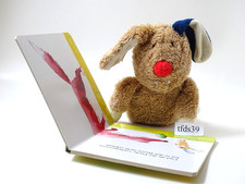 Sigikid Hase mit roter Nase blaues Ohr Stofftier & Buch Helme Heine (T232)