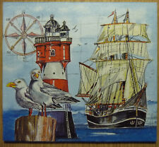Deko HDF - maritim Tiere Meer Möwe Leuchtturm Roter Sand Segelschiff Windrose