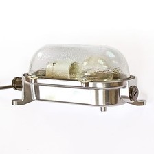 Original alte Fabrik-Lampe poliert Bunker- Wand- Leuchte Antik Industrie-Design