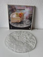WMF Tortenplatte Dekor Blumen Kristallglas Glas 34 cm auf Füßen OVP