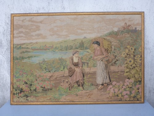 Altes großes bild stoff - altes,