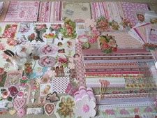 328 Teile Bastelkonvolut - z.B.  Karten basteln - überwiegend in ROSA gehalten