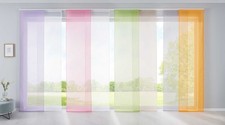 2er Set Flächenvorhänge 2 x Schiebegardinen Voile und 2 x Paneelwägen u. Zubehör