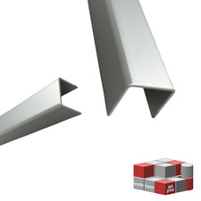 U Profil Alu Zaunprofil eloxiert silber Einfassprofil bis 2 Meter, Höhe 60 mm