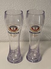 4 Stück Erdinger Weissbräu Weissbier Glas, aus Kunststoff, Bierglas,  0,5 l