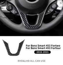 Lenkrad echt Carbon Mitte Blende Aufkleber für Smart Fortwo ForFour 453 2015-21