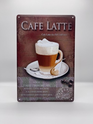 Blechschild cafe latte 20x30cm - latte,