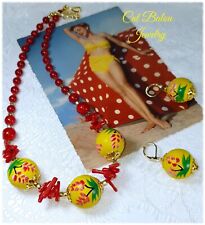 Aloha Tiki Rockabilly Rock'n Roll Hula 50er Vintage Sommer Ohrringe Handbemalt